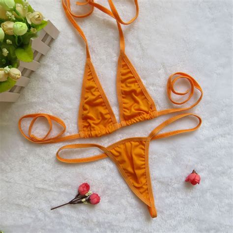 Brazilian Solid Color Bikinis. . Micro string bikini